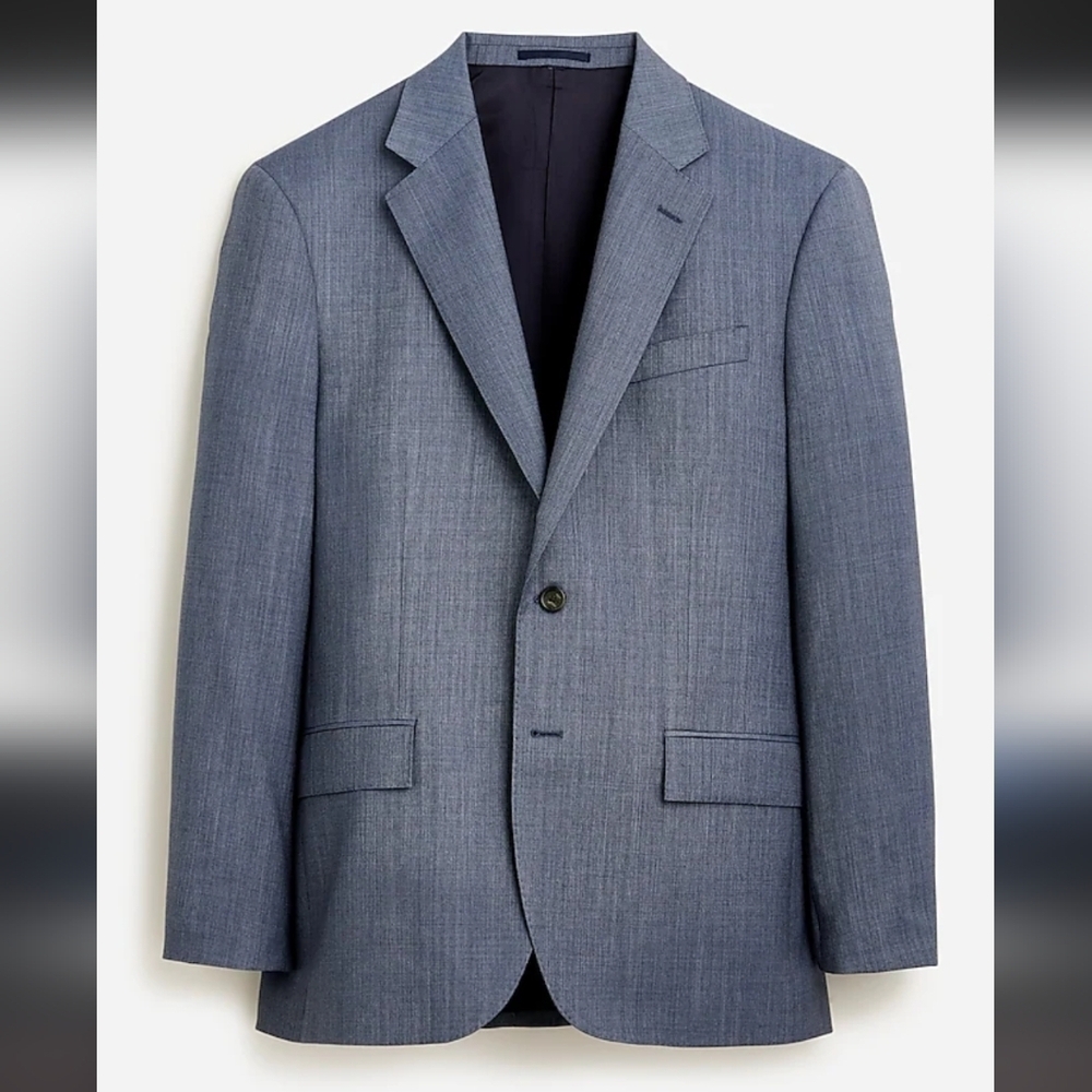 J Crew Blue Crosby Italian Stretch Worsted Wool Blend Blazer Classic Fit XL NWT